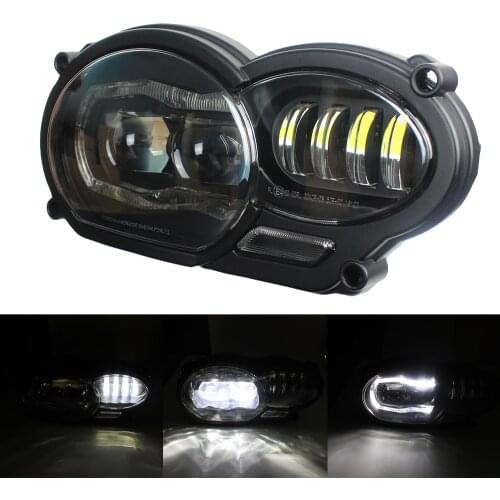 LED Headlight Assembly Kit for BMW R1200GS R 1200 GS ADV R1200GS LC 2004-2012 Led Headlight and Protective cover fit Oil Cooler