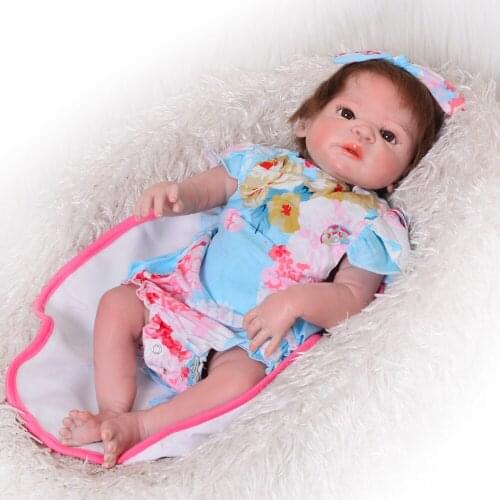 55cm Full Silicone Body Reborn Baby Doll Toy Like Real 22inch realistic handmade adorable menina birthday gifts bathe dolls