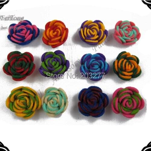Men 3CM felt flower with button men accessory 12pcs/lot 13color for your choose Free shipping