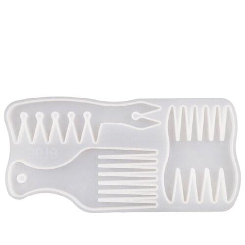 MXME Diy Crystal Epoxy Comb Mold Fork Comb Texture Comb African Oil Hair Comb Mold