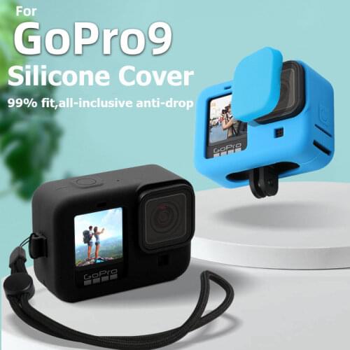 Soft Silicone Protective Case Cover Skin Sleeve Safety with Strap Lanyard for For GoPro Hero 9 Black Go Pro Accessory