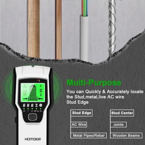 5-in-1 Wall Scanner Multifunctional Electronic Wall Scanner Metal detector With Digital LCD Display Sound Warning gold detector