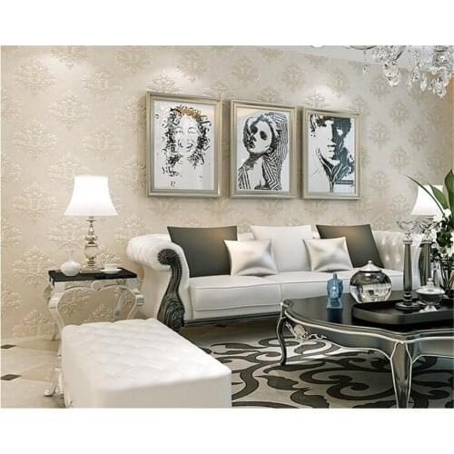 Beibehang European luxury 3D Damascus three-dimensional relief wallpaper papel de parede wall paper living room wallpaper