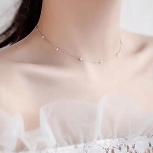New Personality No Fade And Rust 316 Stainless Steel Choker Women Necklace Gold Silver Color Bead Chain Neck Fashion Jewelry