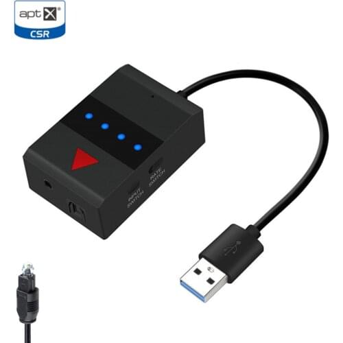 Portable APTX Bluetooth Transmitter 3.5mm Optical SPDIF Toslink RCA Wireless Audio Transmitter Adapter USB Power For TV