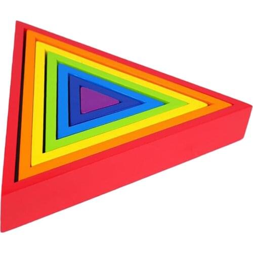 Rainbow Building Blocks Toy Kids Montessori Educational Learning Toys Gift