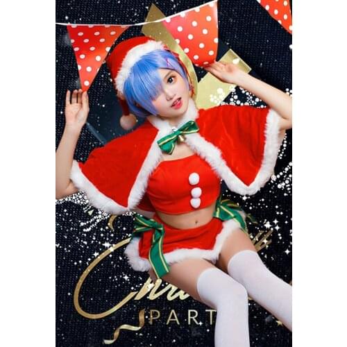 Rem Cosplay Costume Christmas Santa Claus Cosplay Outfits