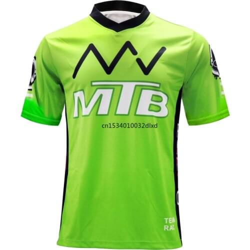 Enduro jersey green mtb short sleeve downhill jersey motorcycle motocross tops motorbike clothing dirt bike dh bmx shirts