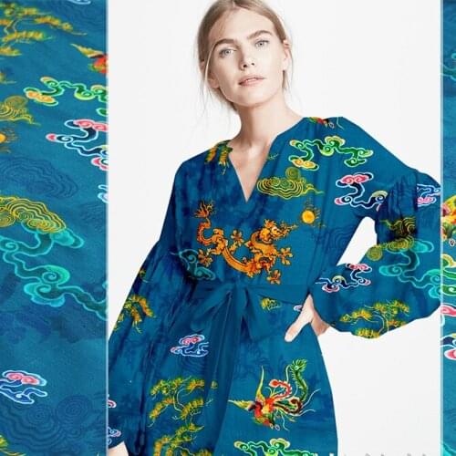 140cm wide silk linen fabric meter 20mm printed linen silk satin fabric delicate vintage chinese silk fabr wholesale linen cloth