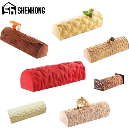 SHENHONG Mousse Cake Molds Silicone Baking Mats Set Pastry Pan Veins Mat Fondant Mould Dessert Bakeware Cake Decorating Tools