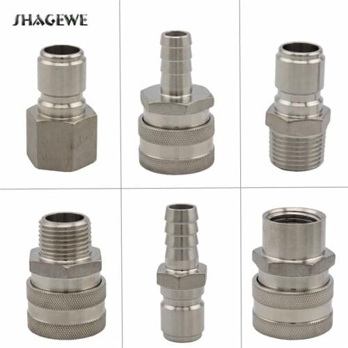 Stainless Steel 304 Homebrew Beer Quick Disconnect Set 1/2"barb and 1/2"NPT Connector Home Brewing Pump Wort Chiller Fitting