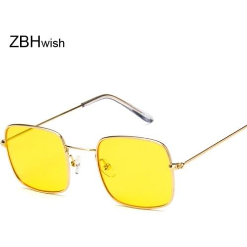 Vintage Square Sunglasses Women Men Shades Classic Sun Glasses Female Male Brand Designer Fashion Sea Color Lens Oculos