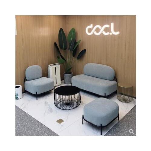 Light luxury iron sofa living room bedroom lazy sofa net red beauty shop cloth sofa creative combination set