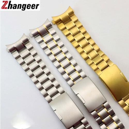 Full Stainless Steel Watchband 16mm 18 20 22 24mm Universal Arc Interface Wristband Folding Buckle High qaulity Straps With Tool