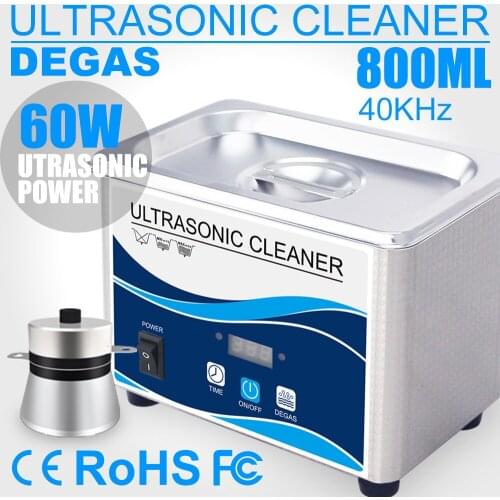 Ultrasonic Cleaner 800ML Ultrasonic Bath for Jewelry Parts Glasses Circuit Board Cleaning Machine Ultrasound Jewelry Cleaner