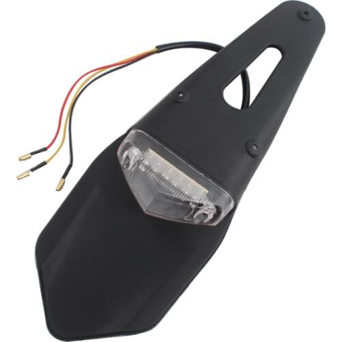 Motorcycle Rear Fender LED Tail Brake Light Clear Lens Supermoto Enduro Universal For KTM Cafe Racer Dirt Bike Yamaha Motocross