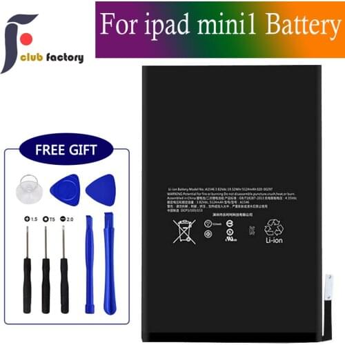 Club factory Replacement Battery for iPad Mini 1 A1432, A1454, A1455, Complete Repair Tools Kit, New 0 Cycle 4440mAh