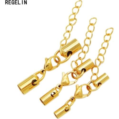 REGELIN Stainless Steel Jewelry Connector Lobster Clasps Hooks Clasps 5pcs/lot For Leather Cord DIY Necklaces Bracelets Jewelry