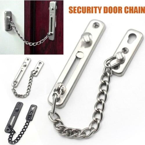 1PC Stainless Steel Security Door Chain Lock Anti-theft Door Chain Latch Door Lock Hardware Accessories