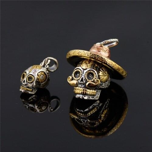 100% Real 925 Sterling Silver Jewelry Skull Pendants for Necklaces Women Men Accessories Gifts Silver Pendant