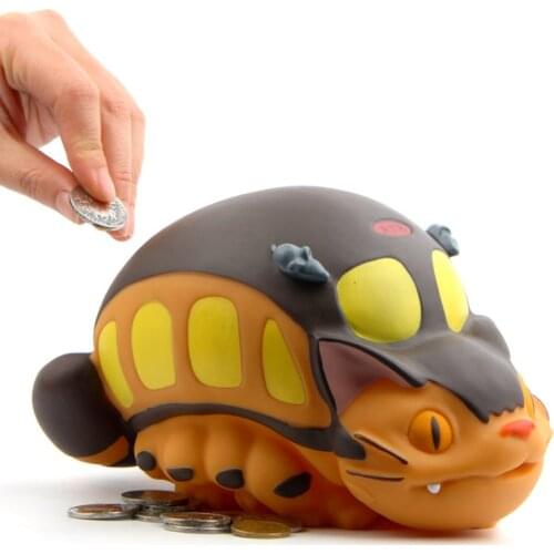 1psc New My Neighbor Totoro Cat Bus Piggy Bank Totoro Cat Bus Pvc Action Figure Collection Model Toys