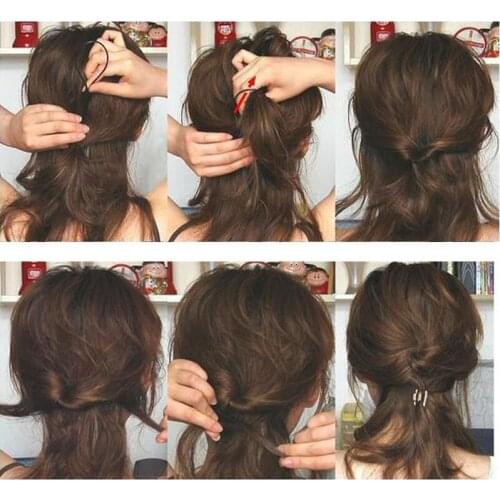 2pcs Ponytail Creator Plastic Loop Styling Tools Black Topsy Pony topsy Tail Clip Hair Braid Maker Styling Tool Fashion