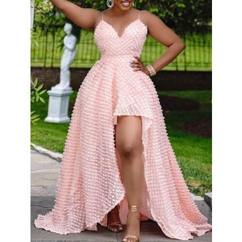 2021 Spaghetti Straps Prom Homecoming Dresses Plus Size Backless Evening Party Vestido Lady Sexy Pink Fashion Bridesmaid Robe