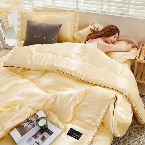 2022Washable summer ice silk air conditioning thin quilt adult kids home textiles high density luxury bedding queen king size