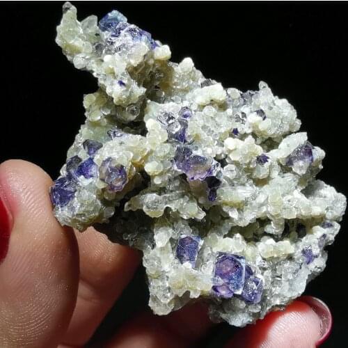 28.3gNatural rare purple fluorite, crystal, mica symbiotic mineral specimen QUARTZ GEM furniture decoration stone Teaching