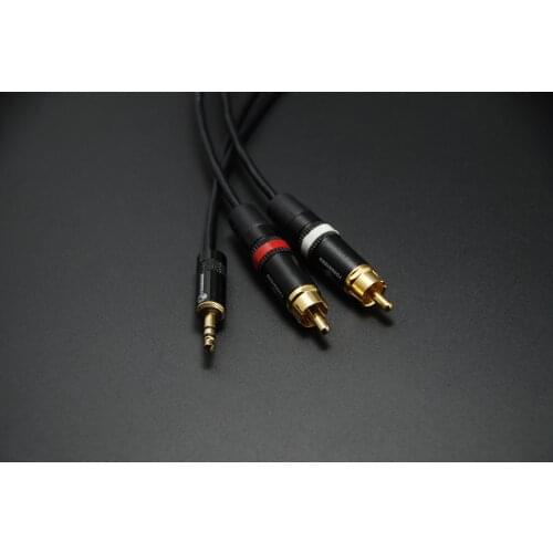 HIFI 1/8" 3.5mm Mini Jack to 2 RCA Audio Cable for PC TV Computer Moble Phone Car Amplifier Subwoofer Speaker 3.5 RCA Cable OFC