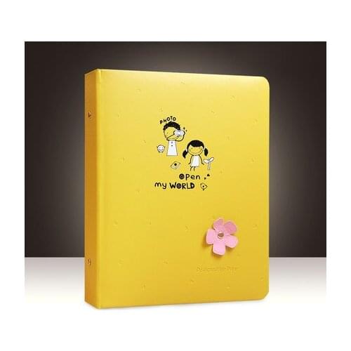 Large Photo Album Insert 6 7 Inch 200 Pockets Faux Leather Post Card Thick Storage Book 3D Flower Cover For Baby Journey