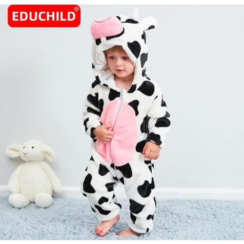 Educhild Baby Pajamas Newborn Rompers Infant Animal Onesies Costume Outfit Hooded Cute Autumn/Winter Clothing For Girl Boy