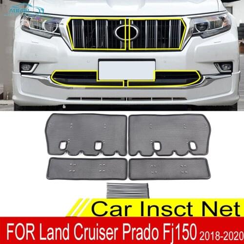 For Land Cruiser Prado FJ150 2018 2020 Car Front Grille Insert Net Screening Mesh Water Tank Engine Protection Accessories