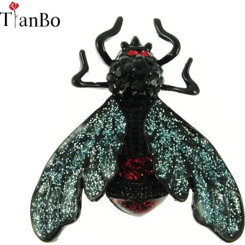 Rhinestone Crystal Alloy Black Cicada Brooches For Women And Men Crystal Enamel Brooch Pins Christmas Gifts