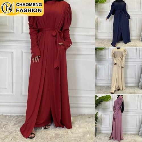Eid Middle East Dubai Abaya Fashion Cardigan Muslim For Women Modest Robe Caftan Turkey Kaftan Ramadan Arabic Islamic Clothing