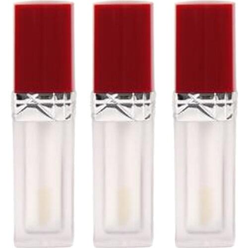 3 Pcs 5ml Mini Empty Lip Gloss Tube Lip Balm Bottle Container With Red Cap