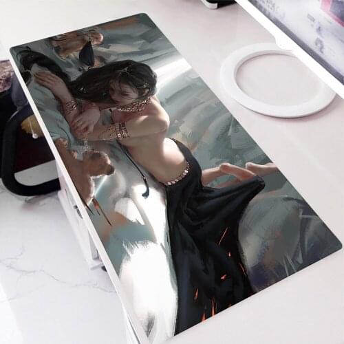 Sexy Girls Desk Pad Mouse Large Mousepad Ghostblade Princess Pc Gamer Gaming Laptop Rubber Mat Mause Pad Anime Mice Keyboards