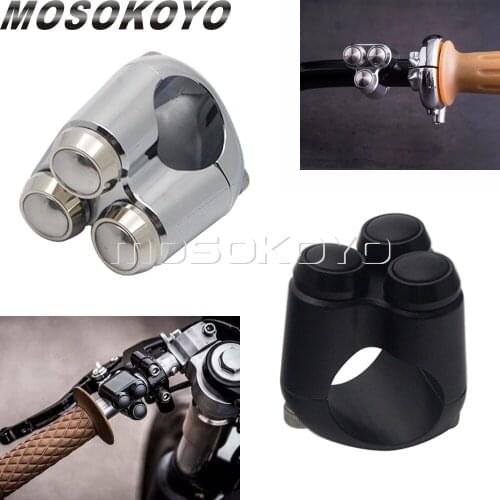 25mm 1" Handlebar Mount Switches Headlight Starter Horn Light Cafe Racer On/Off M-unit 3 Button For 22mm 7/8" Bars M-switch Gear