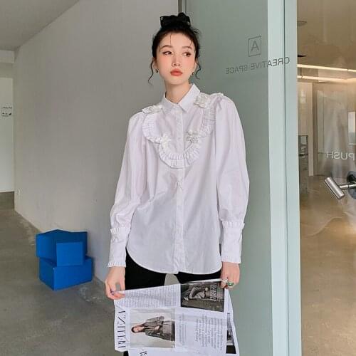 KUANGNAN Black And White Blouses