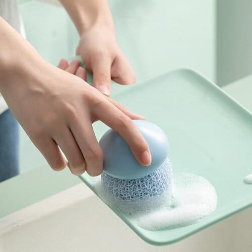 Kitchen Supplies Household Cleaning Brush Durable Removable Nylon Ball Dishwashing Brush Multifunction For Kitchen Convenience