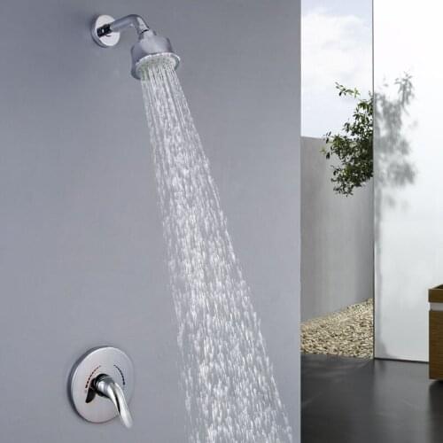 Brass Rainfall Shower Mixer Wall Mounted Shower Faucets Concealed Shower Tap Embedded Box Valve Single Function