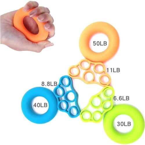 Hot 1set Silicone Finger Gripper Strength Training Resistance Band Gym Fitness Hand Expander Exerciser Muscle Relaxing Grip Ring