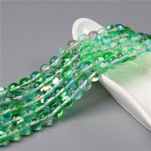 6 8 10 mm Austria Green Faceted Ball Beads Women Diy Accessories for Jewelry Makging Round Spacer Crystal Glass Beads Wholesale