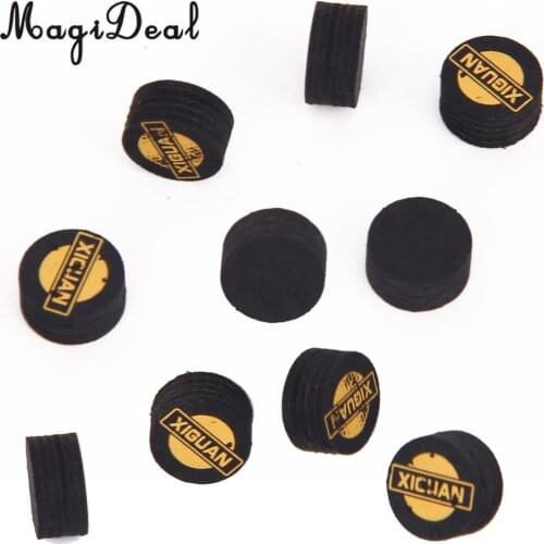 MagiDeal Brand New 10Pcs 14mm Black 5 Layered Leather Snooker Billiards Pool Cue Tip Replacement Friend Gifts Snooker Supplies