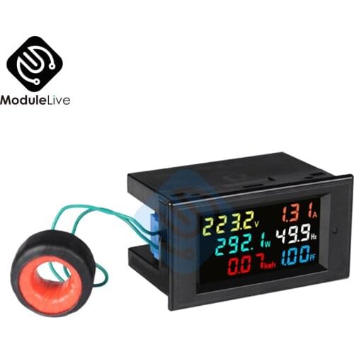 New LCD Digital Panel Wattmeter Energy Power Meter Voltage Voltmeter Current Ammeter Frequency Indicator AC 110V 220V 380V 100A