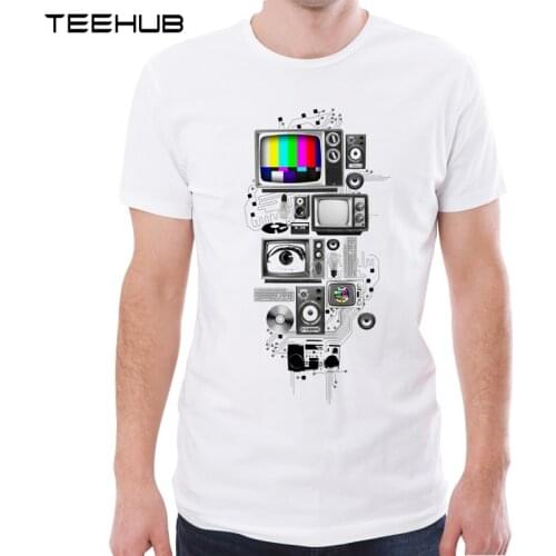 TEEHUB New Arrival 2019 Men Fashion Color Television Printed T-Shirt Short Sleeve Casual O-neck Tee Hipster Cool Tops