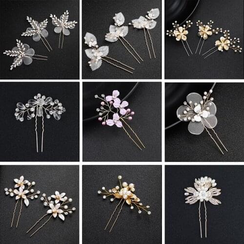 New Handmade Pearl Rhinestone Hairpins Wedding Hair Accessories Hairpins Flower Bridal Hair Pins for Women Hair Ornaments Hair