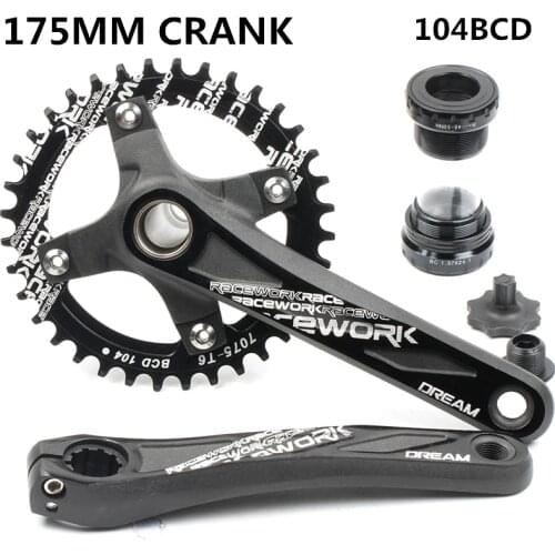 Bicycle Crank 104BCD MTB Bike Crankset Aluminum Alloy With Bottom Crown 175mm 32T 34T 36T 38T Plate
