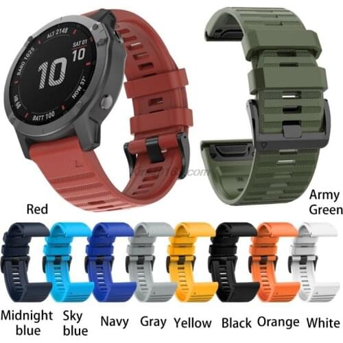 22mm Watch Strap Silicone Wrist Band for Garmin Fenix6/5/5Plus/Forerunner 935