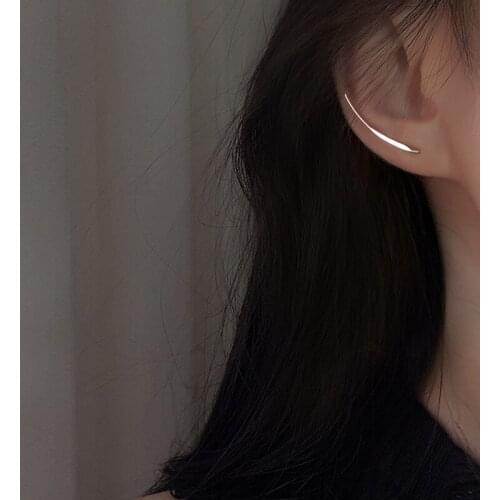 925 Silver Plated U-shaped Stud Earrings 2021 New Cool Girl Stud Earrings Korean Fashion Simple Womens Jewelry Girl Gift